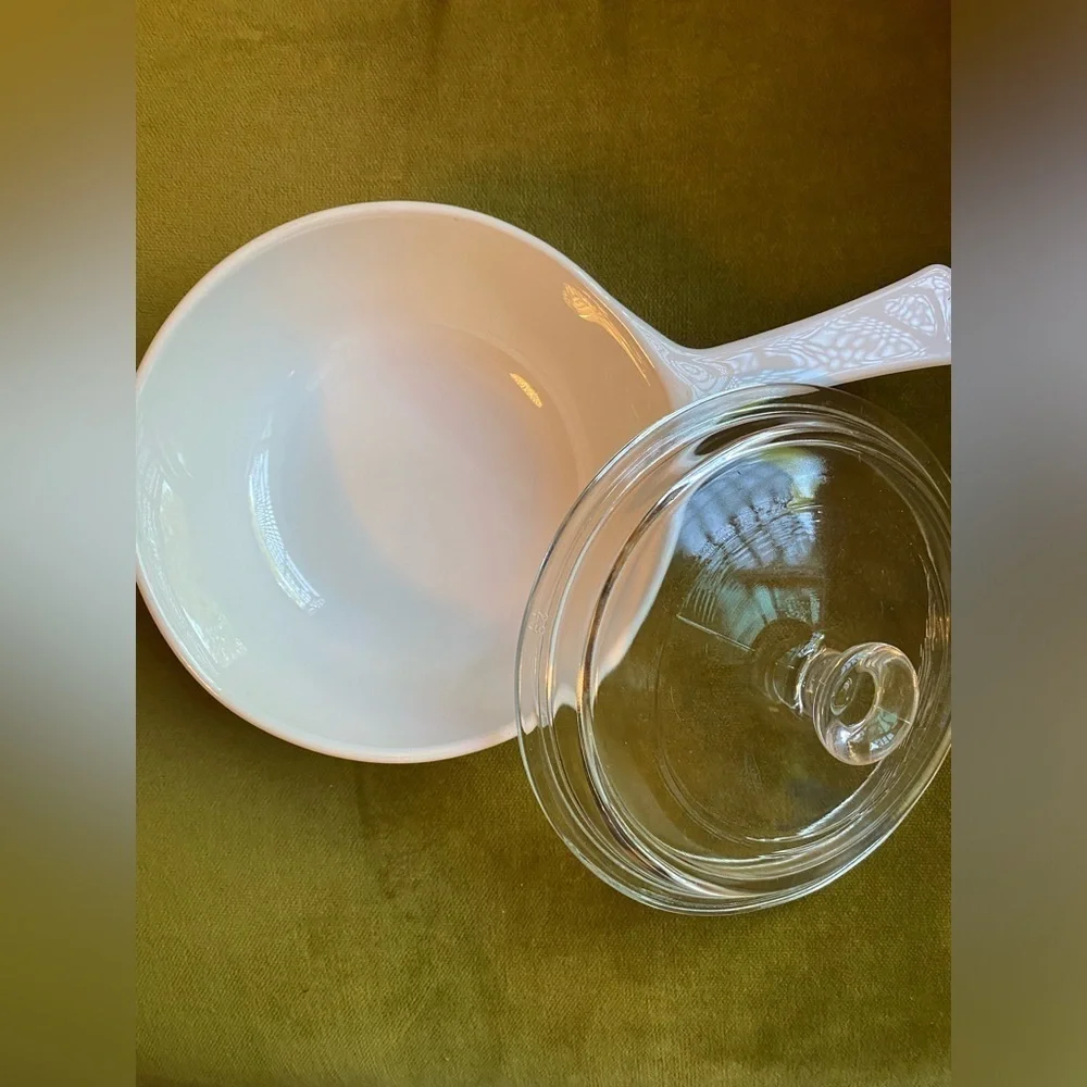 Vintage 1970's Corningware Covered Skillet Saucepan Wildflower Poppy